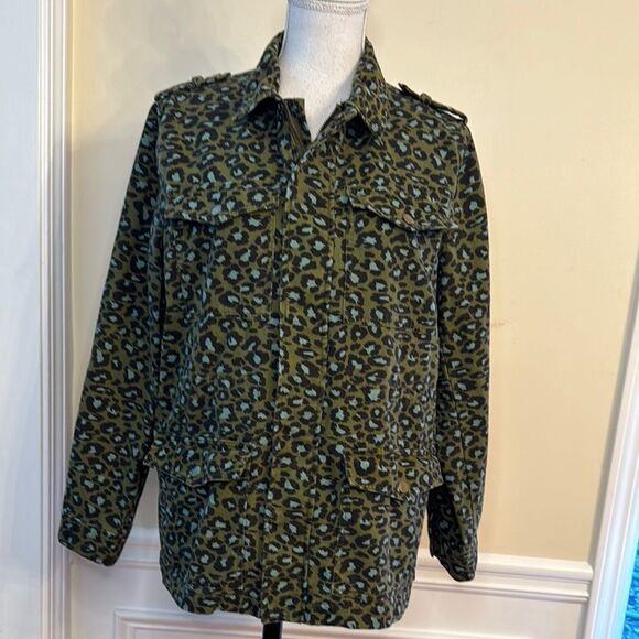 Forever 21 Green Leopard Print Jacket - Picture 1 of 5